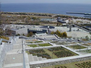 awaji y-view from above looking to sea