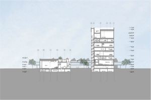 Logan Center elevation drawing