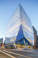 Perspective of south west side at dusk